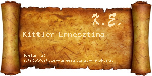 Kittler Ernesztina névjegykártya
